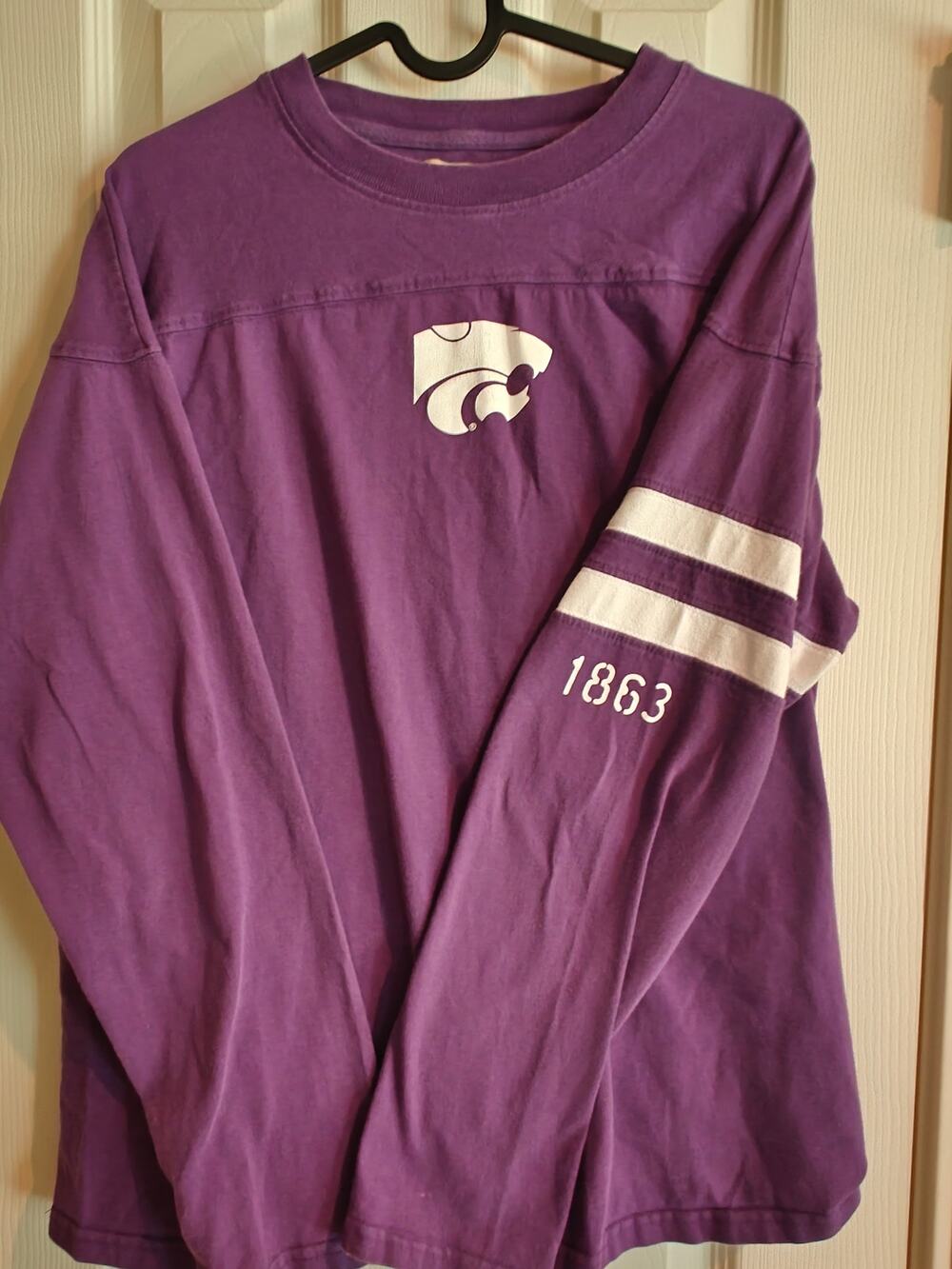 Vintage IZOD Purple Sleeve Long Sleeve Tee Shirt powercat k-state wildcats
